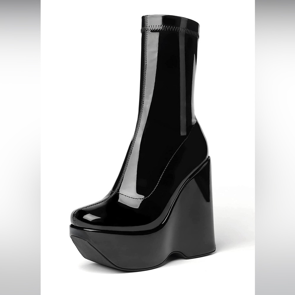 Black Ankle Platform Boots